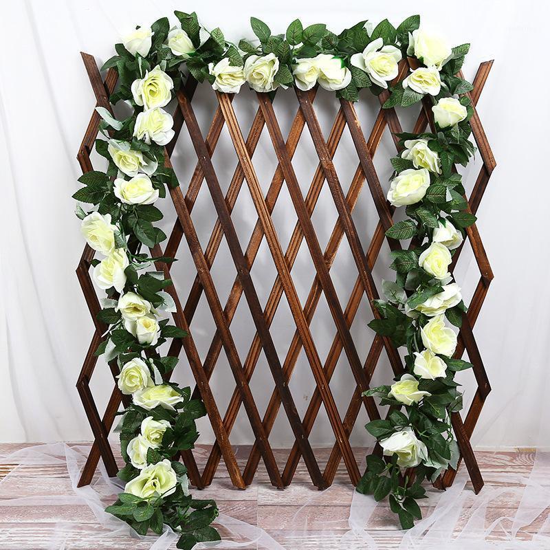

240 cm / batch of silk rose ivy, green leaves, used for family wedding decoration, fake leaf diy hanging wreath artificial flowe1, Beige