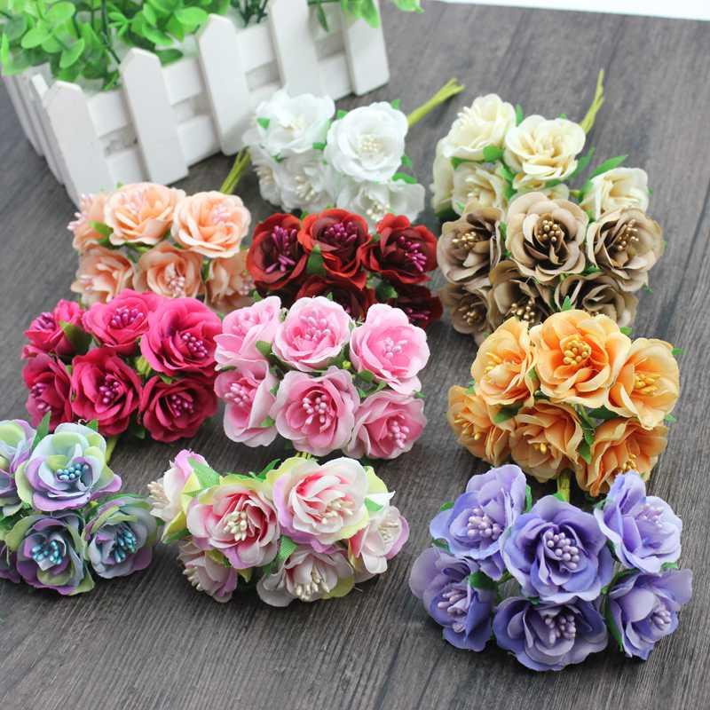 

30 pcs/ lot cheap Mini Silk Daisy Artificial Rose Flowers Bouquet DIY Wedding Decoration Paper Flower For Scrapbooking Flower, Orange