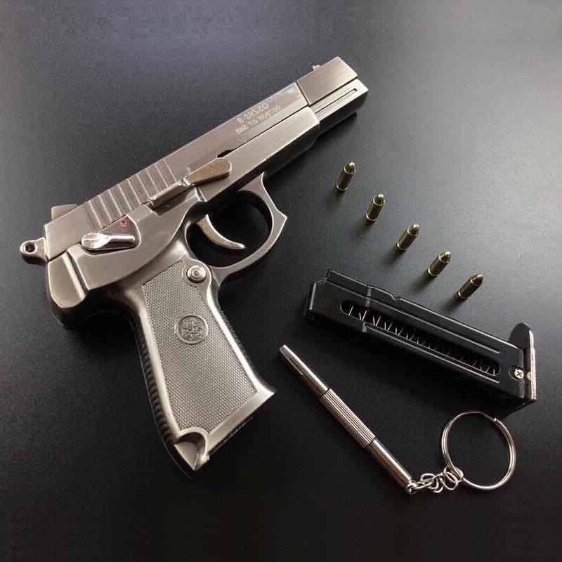 9823All metal alloy hand grab model disassembly boy toy gun simulation children's gift 1:2.05 can't be fired-image-747740899