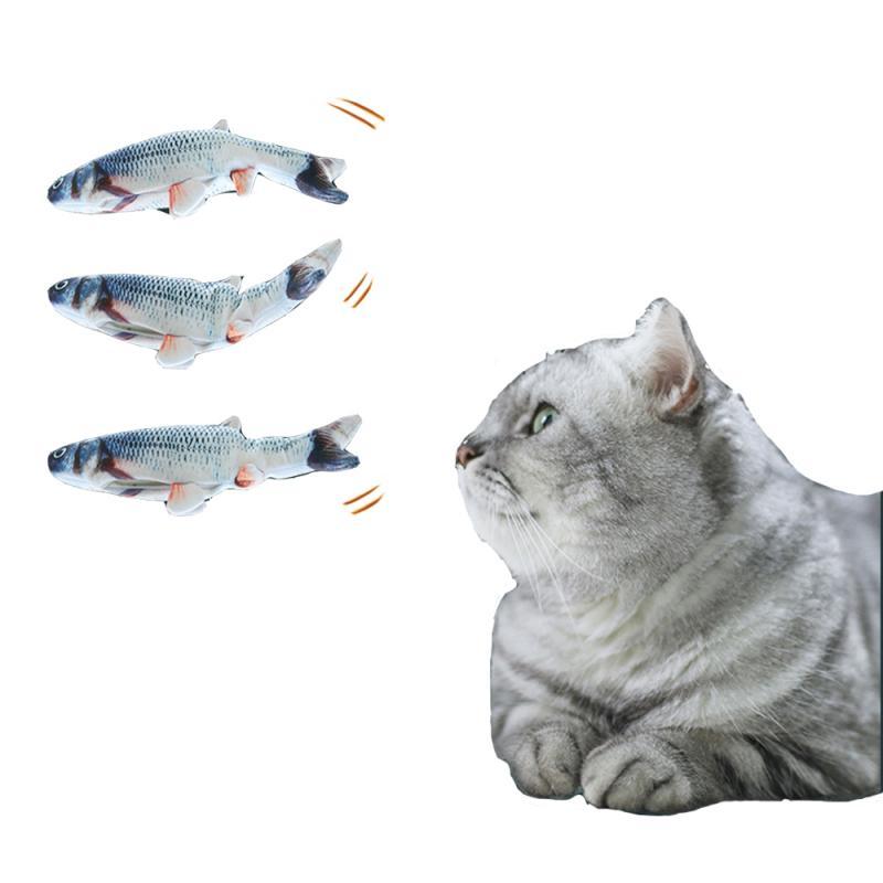 

Cat Toys Electric Cat Wagging Fish Rechargeable Plush Simulation Fish Kitten Chewing Catnip Toys Interactive Pet Products Gift