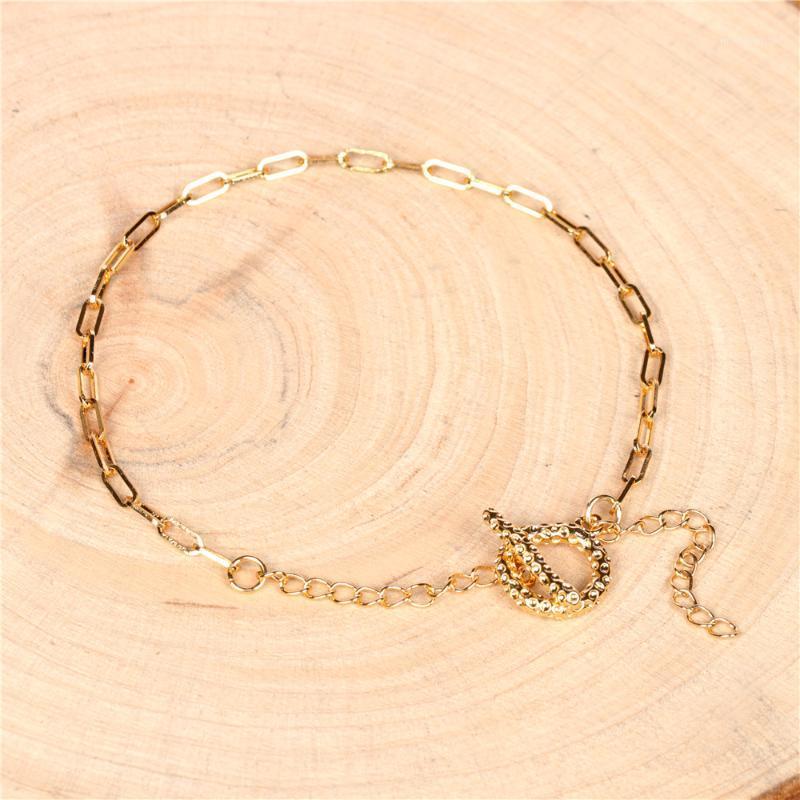 

EYIKA Rock Copper Metal Cuban Chain Couple Bracelet Featured Simple Buckle Bangle Gold/Silver Plated Tendy Jewelry for Men/Women1