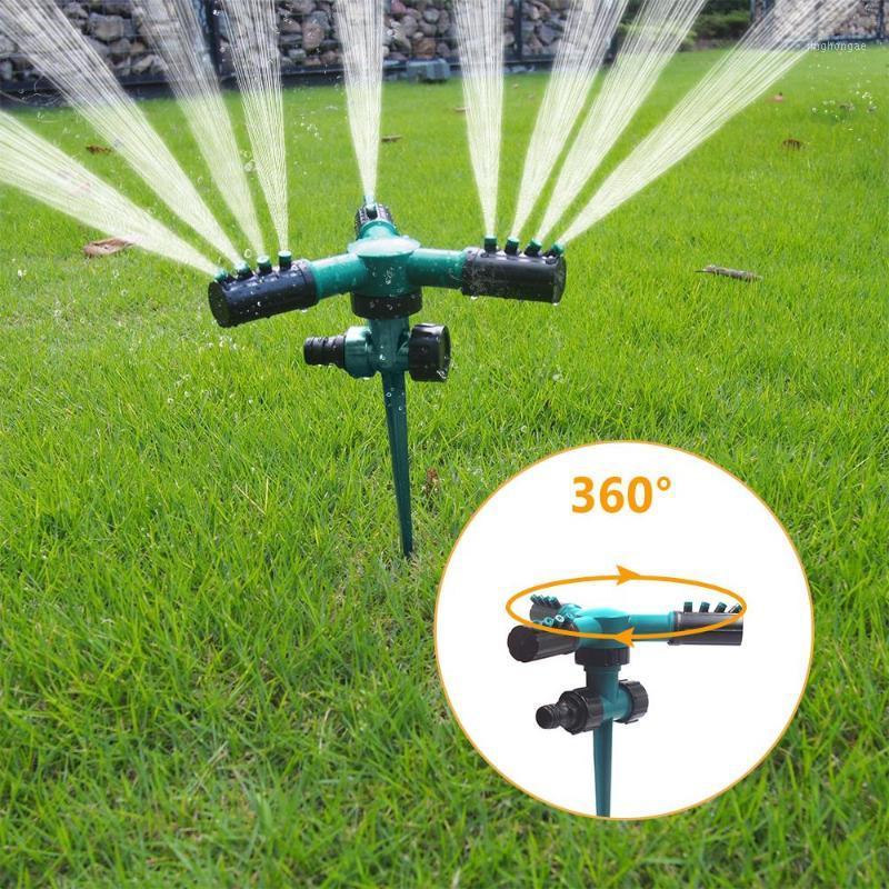 

Adjustable 3 Nozzles 360 Degrees Rotating Garden Sprinklers Water Saving Atomizing Garden Irrigation Yard Lawn Spray Head1, White