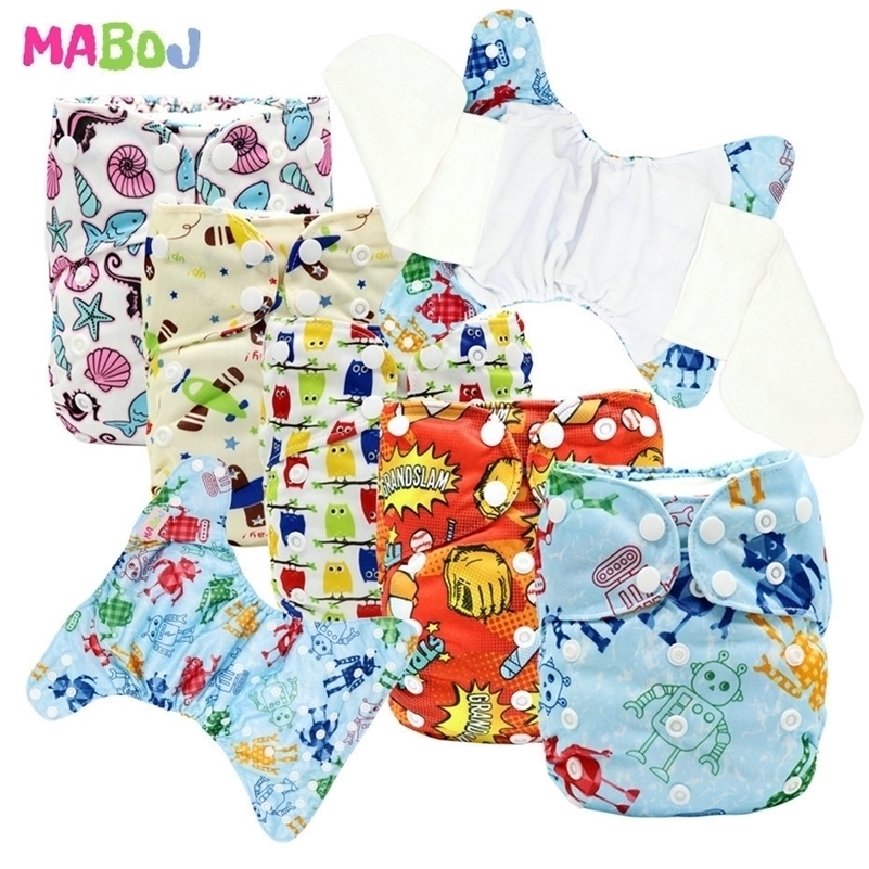 

MABOJ Cloth Diapers Baby AIO Diaper All In One Washable Nappy Bamboo Waterproof Adjustable Nappy Reusable Nappies Wholesale New 201117, Aio1-2-3