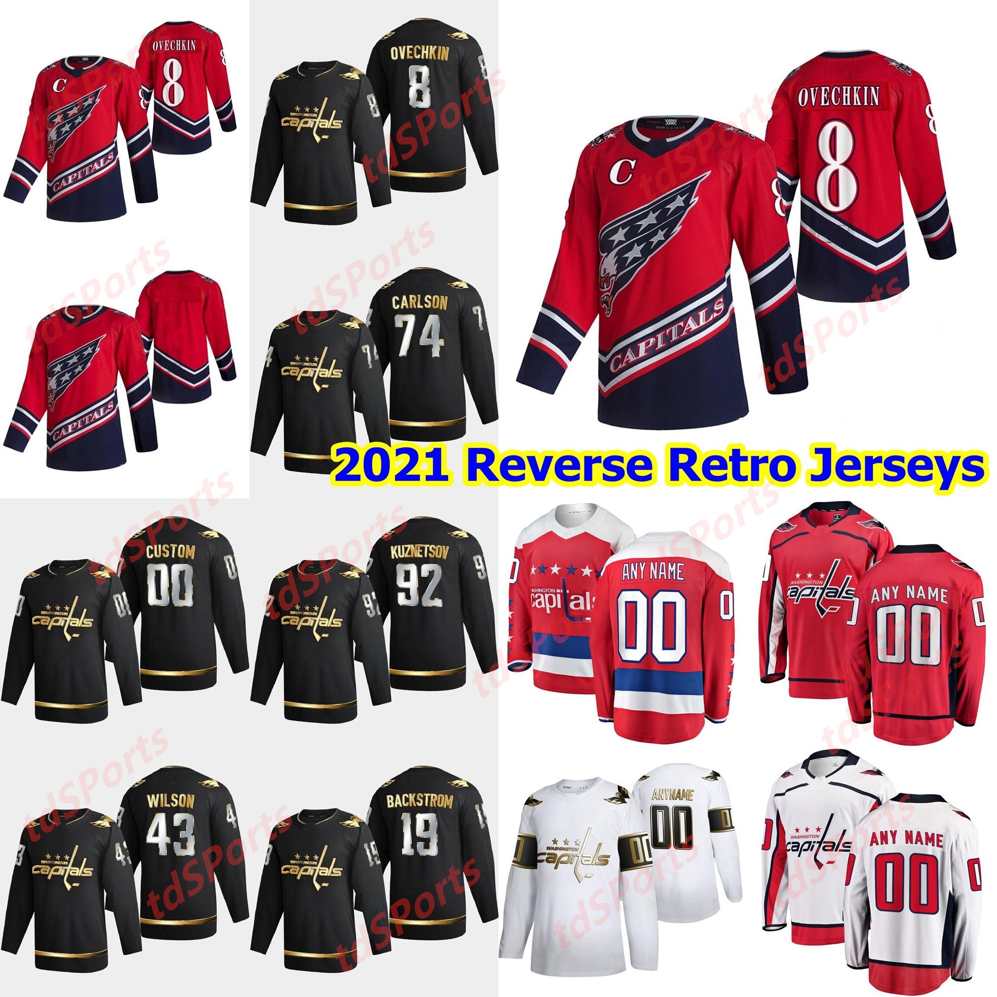 

Washington Capitals 2021 Reverse Retro Hockey Jerseys Devante Smith-Pelly Garnet Hathaway Dmitrij Jaskin Jonas Siegenthaler Custom Stitched, As shown in illustration