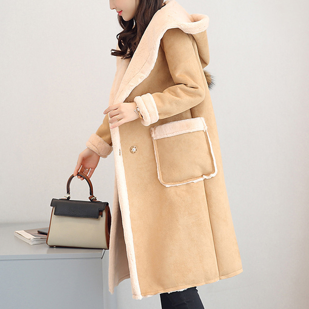 

Elegant Winter Wool Coat Women Fashion Blend Tunic Long Sleeve Woolen Jacket Female Temperament Winter Casual Coat Plus Size 210204, Khaki