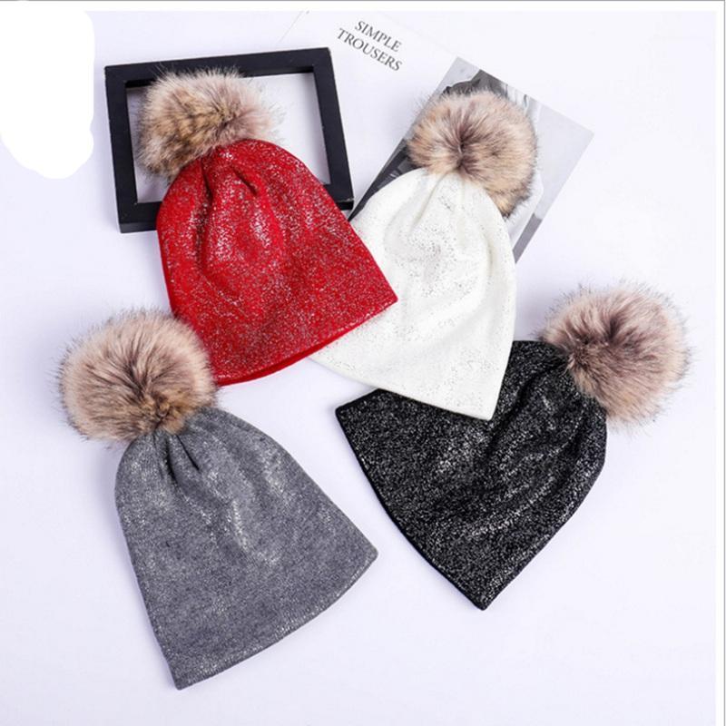 

Sequin Solid Color Keep Warm Pompom Hat Outdoor Fashion Korean Version Crimping Knitted Cap Winter Hat For Woman1, 03