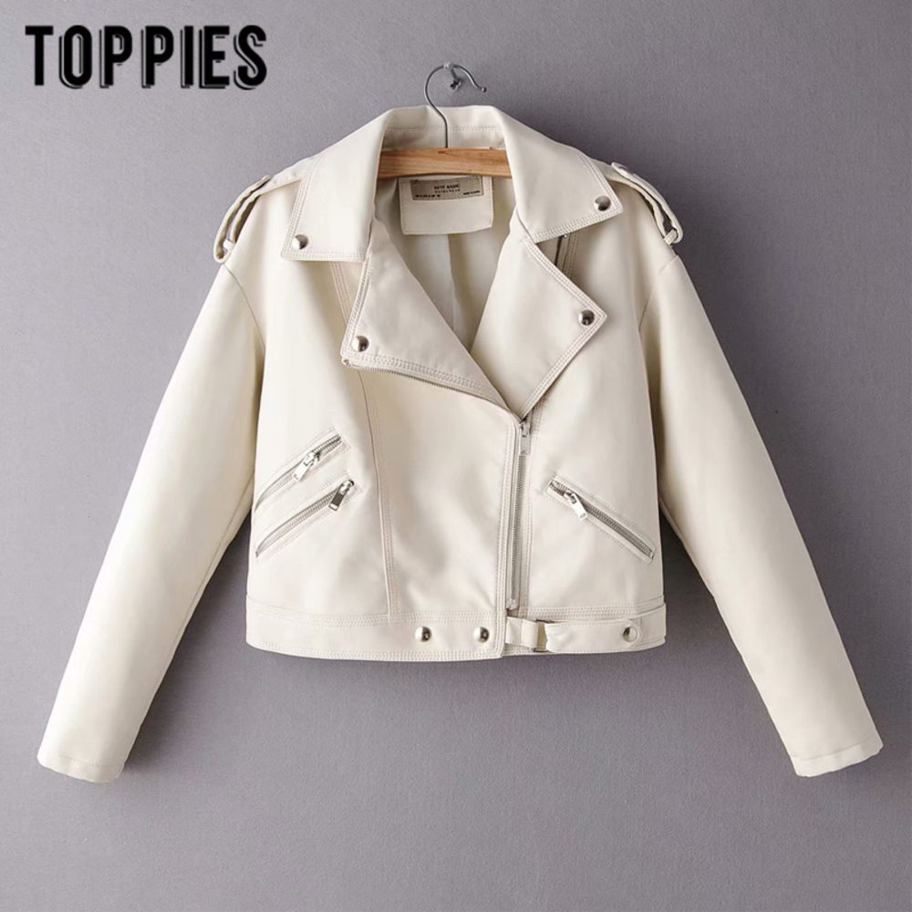 

2020 fashion white pink leather jackets women short jacket bomber coat motorcycle steetwear abrigo mujer