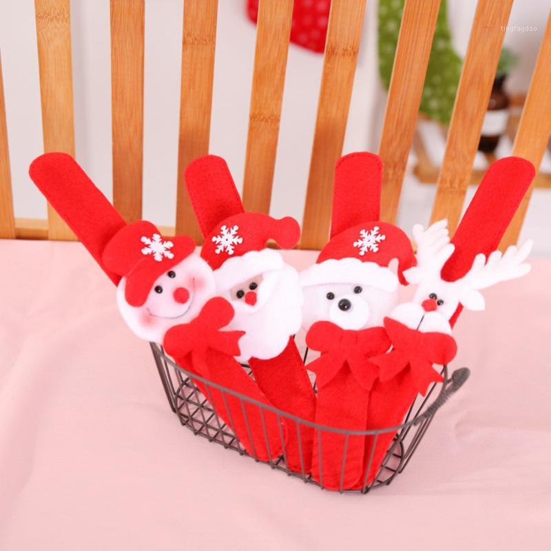 

12pcs New Year Christmas Patting Circle Bracelet Decoration for Xmas Children Gift Santa Claus Snowman Deer Party Toy Decor1
