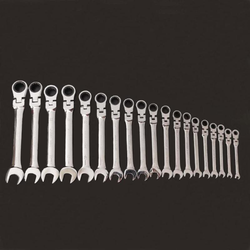

Flexible Ratchet Action Handle Wrench Spanner Nut Tool Head Ratchet Metric Spanner Open End and Ring Wrenches Car Repair Tool
