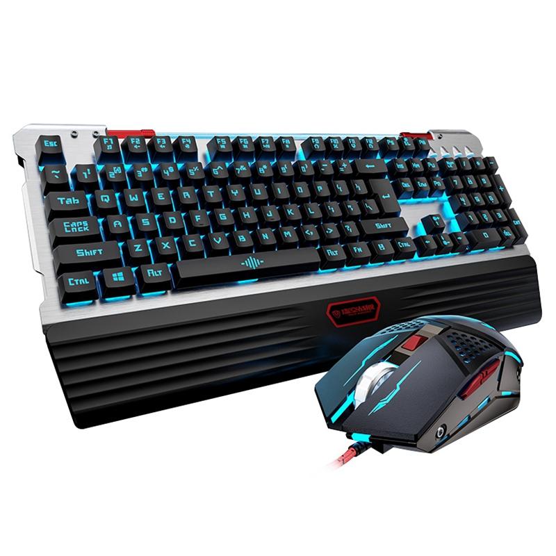 

HOT-Shipadoo Mechanical Keyboard and Mouse Set, Computer USB Colorful Luminous Gaming Game Wired Keyboard and Mouse Set