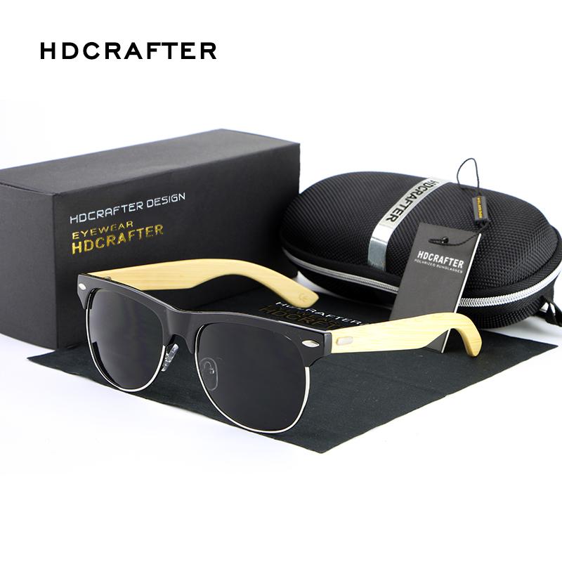 

HDCRAFTER Wood Sunglasses Women Half frame Wooden Eyewear de sol oculos