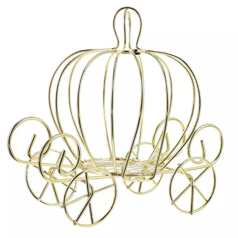 

Creative Pumpkin Carriage Decor Golden Candy Box Pumpkin Cart Metal Candy Box Christmas Party Decor Supplies