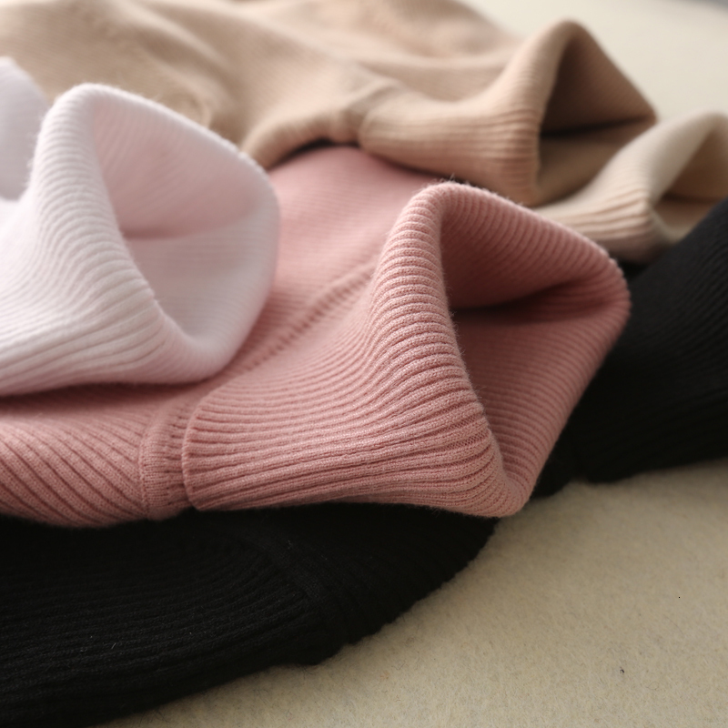 

2021 New Cashmere Cotton Blend Turtleneck Women Slim Close-ftting Vertical Stripes Jumper Pull Homme Sheath Pullover Sweater Orfy, Pink