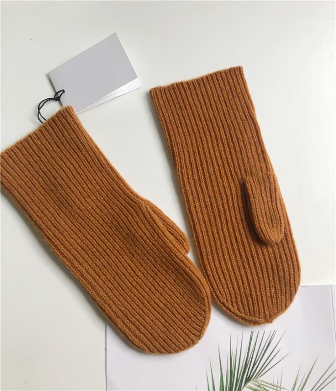 

Women's100% Cashmere Gloves Winter Warm Caramel Simple Gloves 2020 New1