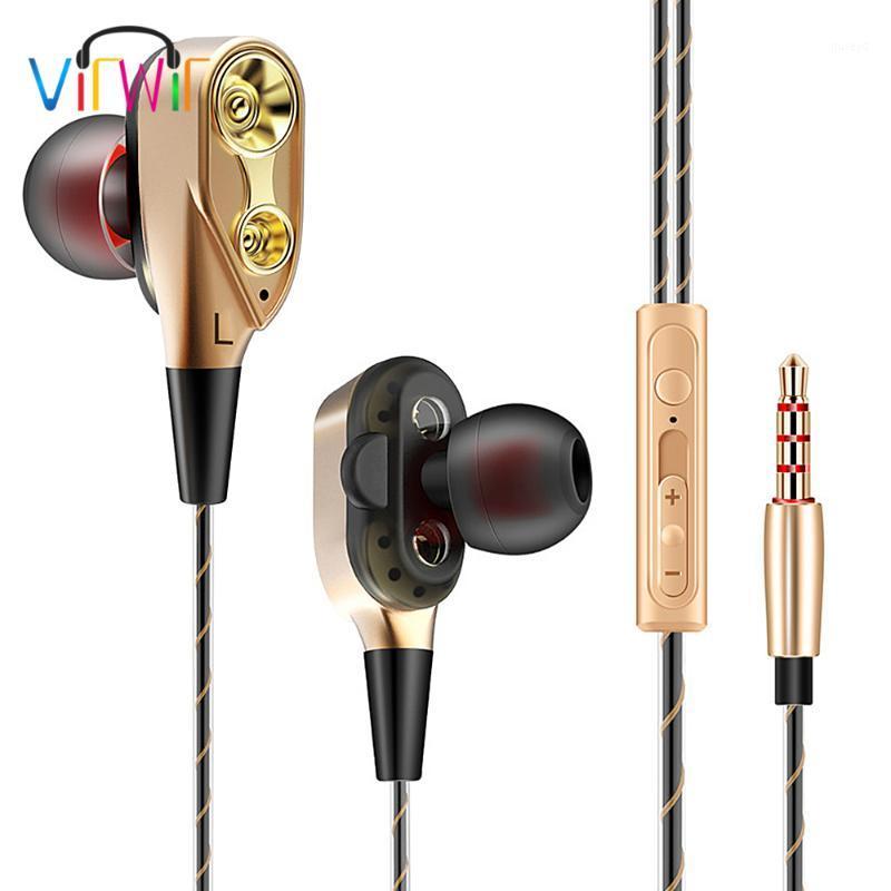

Virwir Double Unit Drive Earphones In Ear Wired Earphone Bass Double Dynamic Earbuds Running Sport Headset for Phones MP3 PC1