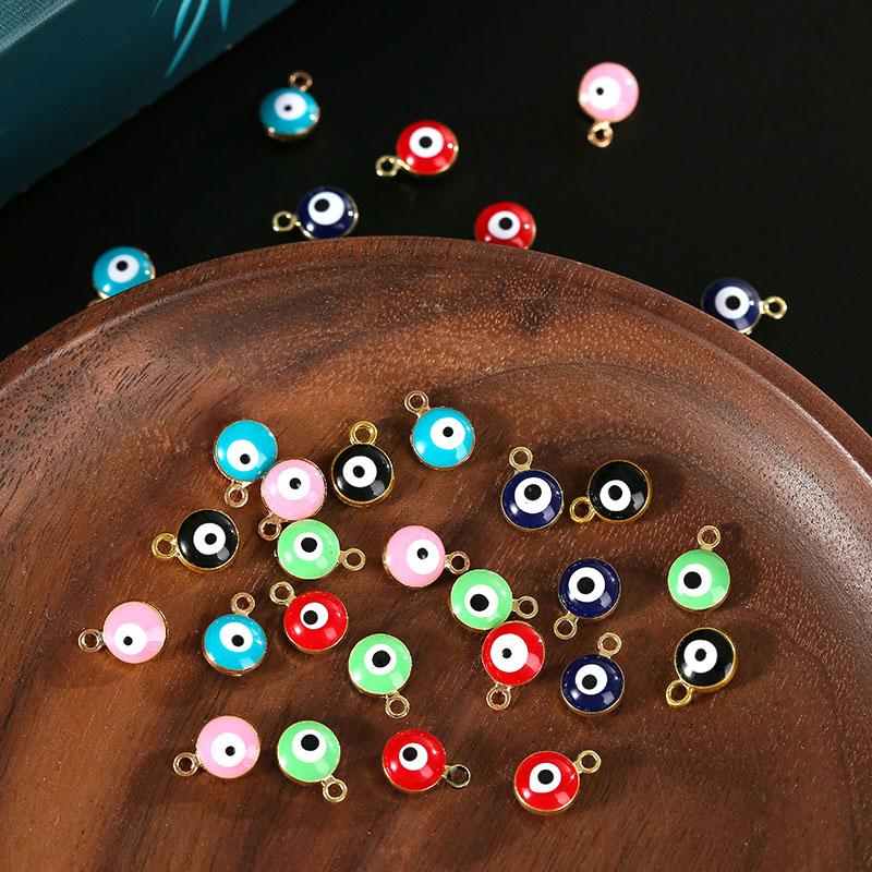 

10Pcs/pack 6*9Mm Evil Eye Charm Pendant Beads for Jewelry Making Diy Necklace Bracelet Jewelry Charms Accessories