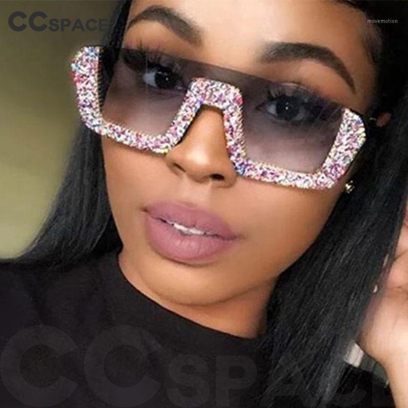 

47372 Half Frame Diamond One Lens Luxury Sunglasses Men Women Fashion Shades UV400 Vintage Glasses1