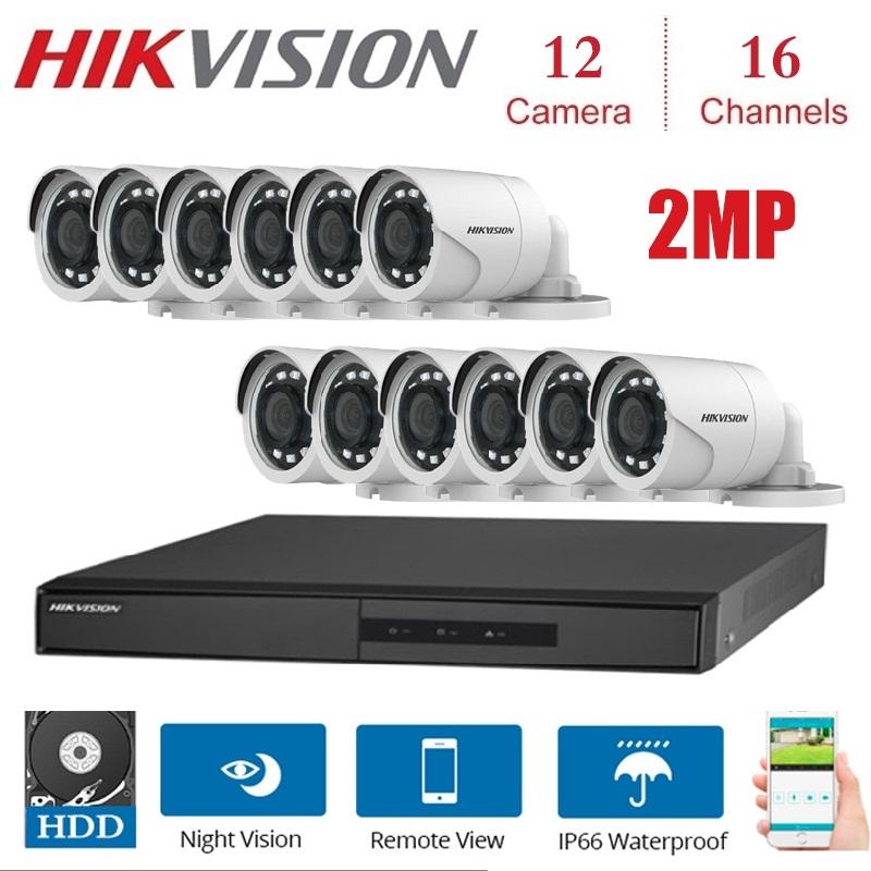 

Outdoor 2MP 16 Channels DVR with 12pcs 2MP 4 in 1 TVI/CVI, AHD/CVBS Camera Security Night vision Cctv system Kits