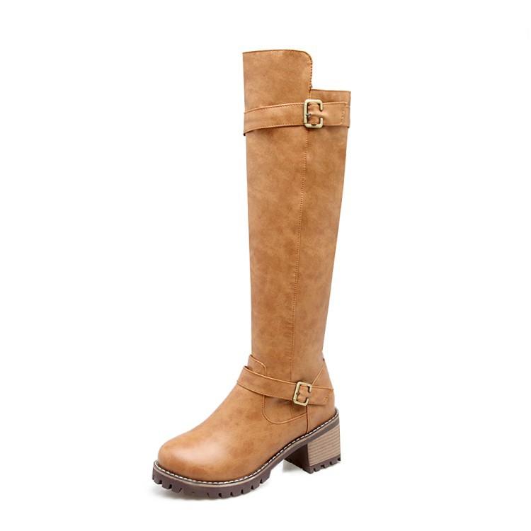

Boots Shoes Boots-Women Luxury Designer Round Toe 2020 Rubber Fashion Low Ladies High Heel Elegant Large Size Autumn
