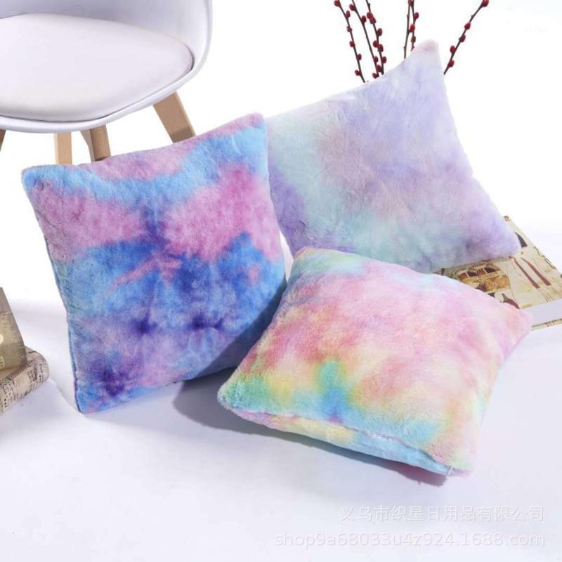 

Soft Plush Faux Fur Gradient Cushion Pillowcase Throw Pillow For Sofa Car Chair Hotel Home Decoration Wholesale1