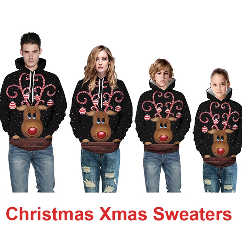 

Family Look News Christmas Sweaters Deer Cartoon Mommy and Me Clothes Plus Size Baby Girl Boy Family Matching Clothes Xmas 201104, Color 1(one piece)