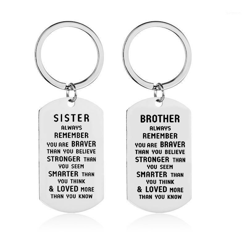 

Oeinin Creative Keychain Man Sister Remember You Are Brave Key Chain Bags Silver Color Key Ring Alloy Pendant Accessories Brelok1