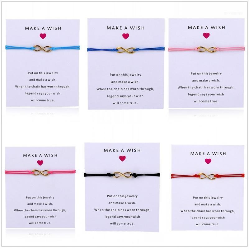 

IFMIA 2020 New Bracelets 11*9cm Make A Wish Paper Card 8 Word Woven Adjustable Bracelet Fashion Jewelry Gift for Women,Men,Kids1
