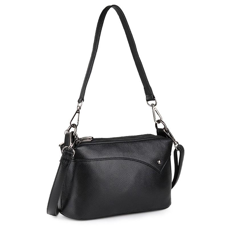 

New women's Cowhide bag fashion first layer leather messenger bag, Black