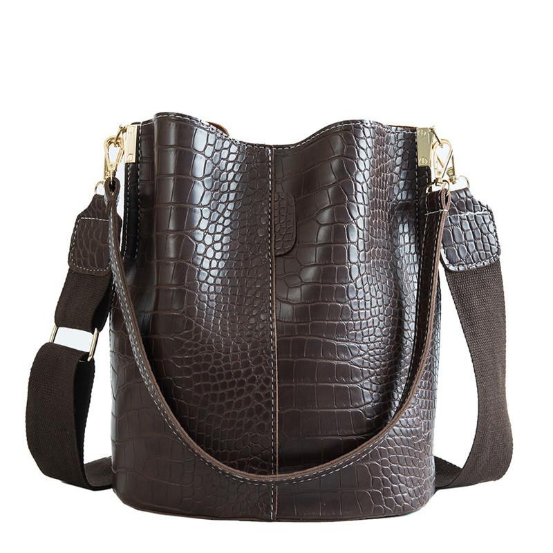 

2021 new Crocodile Crossbody Bag For Women Shoulder Bag Brand Designer Women Bags Luxury PU Leather Bucket Handbag, Beige