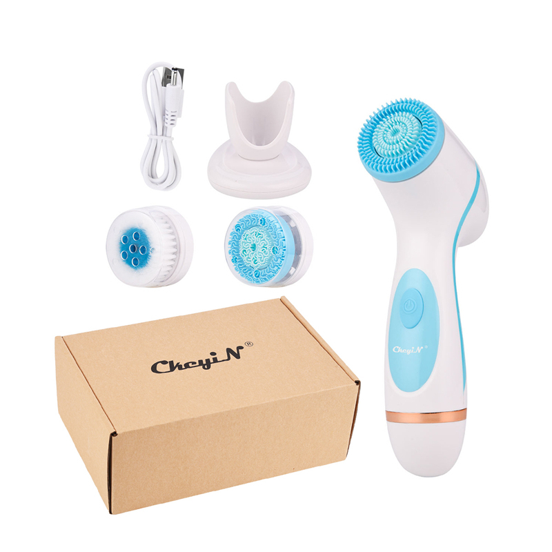 

3 In 1 Electric Facial Cleansing Brush Silicone Rotating Face Brush Deep Cleaning Skin Exfoliation Waterproof Facial Massager 50 201204