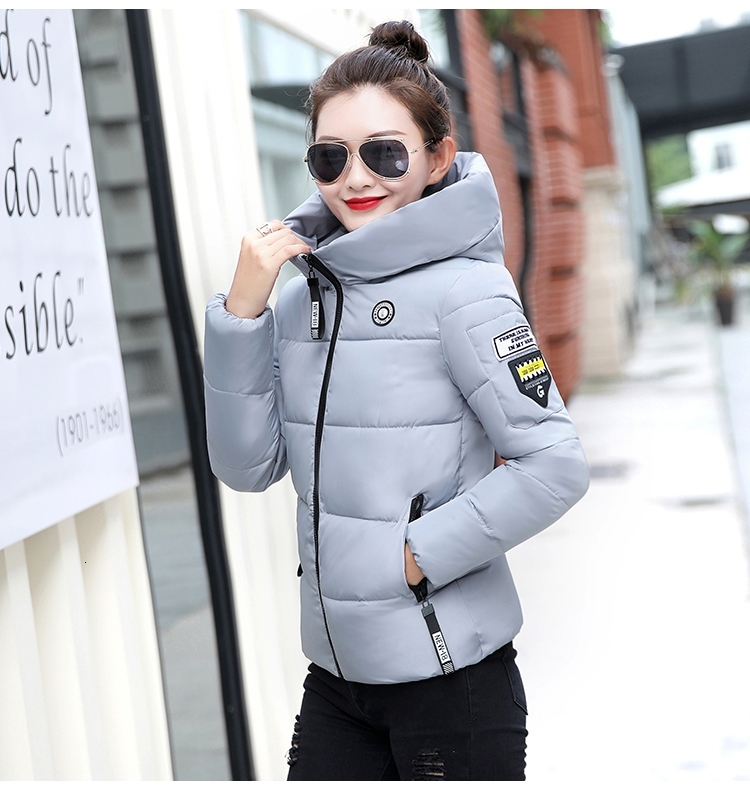 

2021 New winter oversized light down quilted cotton female jacket, Black