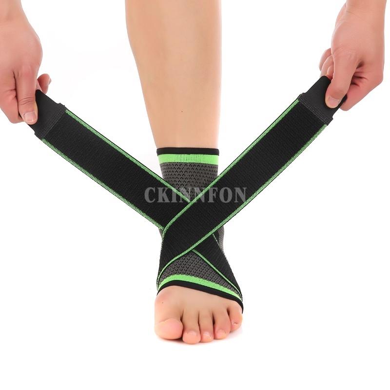 

DHL 100 PCS 3D Weaving Elastic Nylon Strap Ankle Support Brace Badminton Basketball Football Taekwondo Fitness Heel Protector, Green