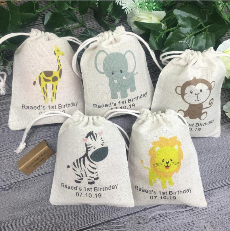 

Jungle Babies Animals Theme Party Favor Bags Candy Bags Gift Kids Birthday Party Decorations Supplies Safari Animal Decors