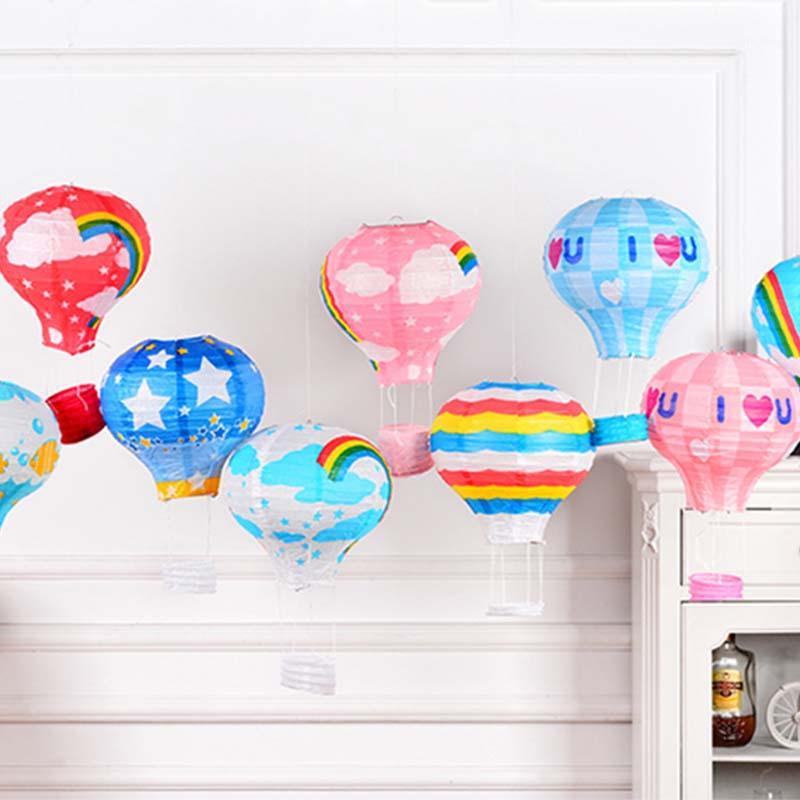

1pc 12''30cm/16"40cm Rainbow Hot Air Balloon Hanging Paper Ball Kids Toys Wedding Birthday Decoration Party Favor Supplies1