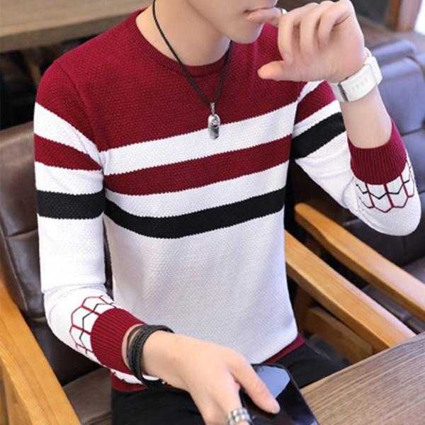 

Mens designers sweaters trendy fashion mens sweater mens sweaters pullover men top deisgner striped sweater casual round neck autumn clothes, White;black