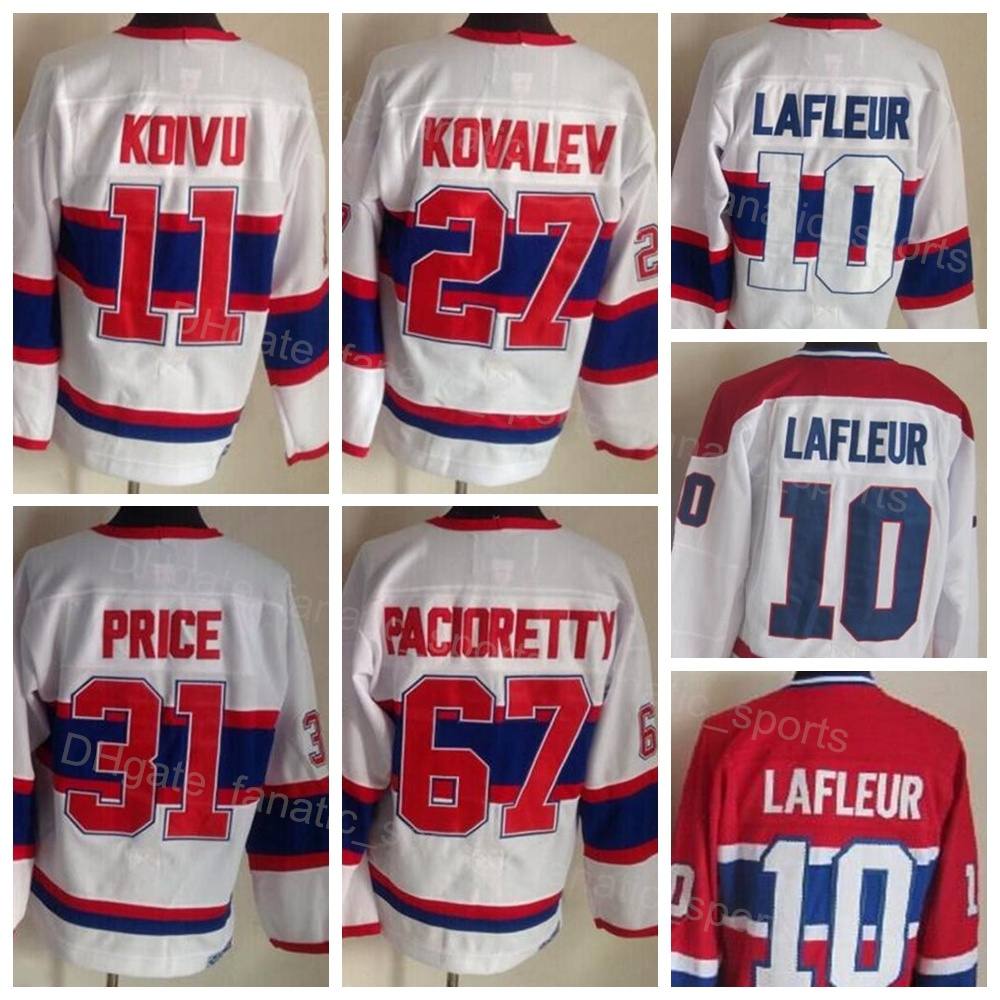 

Men Retro Vintage Hockey 27 Alex Kovalev Jersey 31 Carey Price 67 Max Pacioretty 76 PK Subban 10 Guy Lafleur 11 Brendan Gallagher CCM Stitched Red White JiaNaDaRen, 29 red