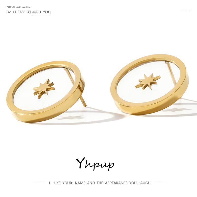 

Stud Yhpup Fashion Simple Design Stainless Steel Earrings Round Geometric Brincos For Women Aretes De Mujer Modernos 20211
