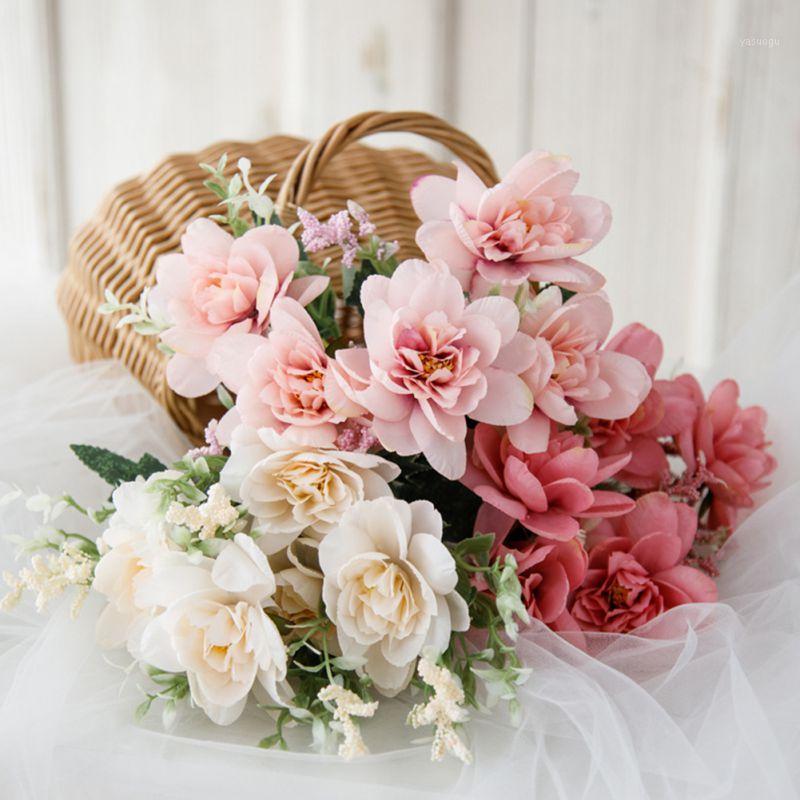 

Artificial Silk Flowers For Home Decoration Wedding Bouquet For Bride Fake Orchid Flower Faux Bouquet Living Room Decoration1