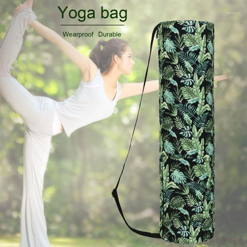

Home Indoor Yoga Mat Storage Bag Printed Zipper Drawstring Bags Carrier Organization Tool With Strapsym1, Blue