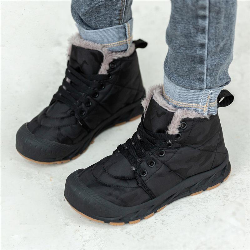 

New Winter Children's Snow Boots Boys Shoes Fashion Waterproof Sneakers Warm Shoes Kids Thick Non-Slip Boots SHH001, Shh001black