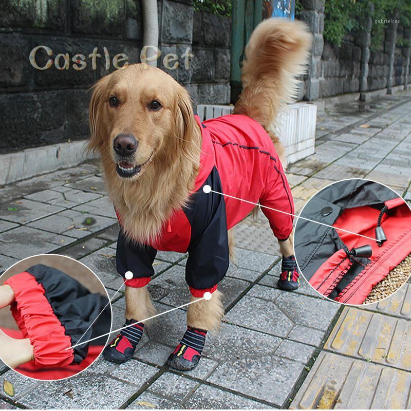

Large Dog Raincoat Waterproof Fabric Lovely clothes With Cap Labrador Samoye Golden Retriever Big Dog Raincoat Chubasquero Perro1, Black