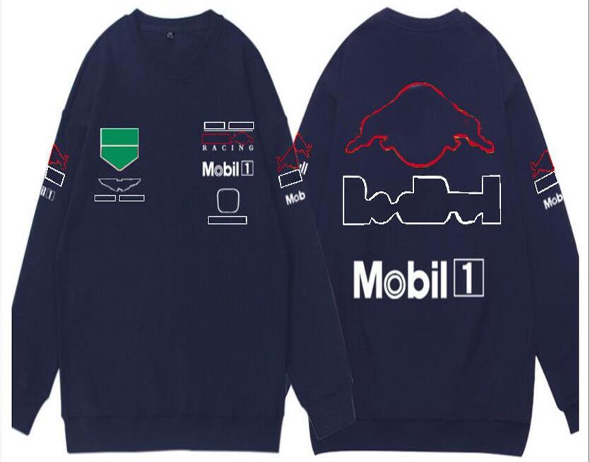 

F1 motorcycle racing suit long-sleeved round neck sweater plus velvet thickening loose trend top