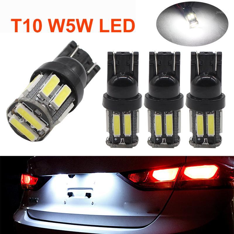 

4Pcs Car T10 LED 194 168 Wedge Replacement Reverse Instrument Panel Lamp 10 7020 SMD T10 W5W Led White Clearance Light Bulbs1, As pic