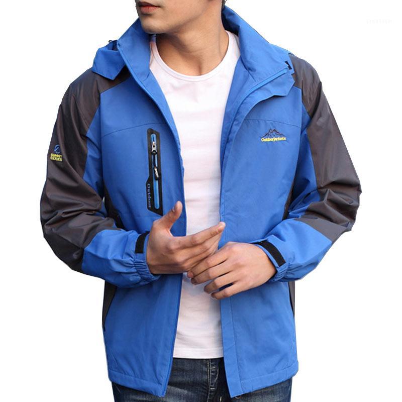 

Spring Autumn Men Hiking Jacket Outdoor Jaqueta Camping Sports Coat Men Tourism Mountain Jackets Outerwear Waterproof Windproof1, Blue