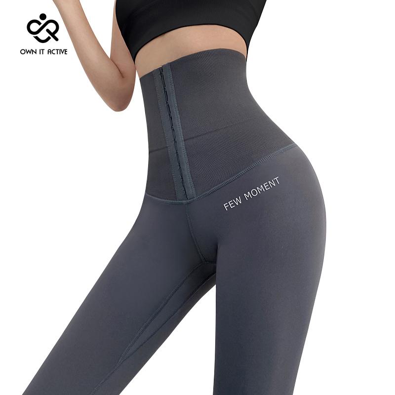 

High Waisted Shrink Abdomen Yoga Pants Workout Sport Leggings Women Fitness Gym Leggings Pants Running Training Tight Activewear, Black