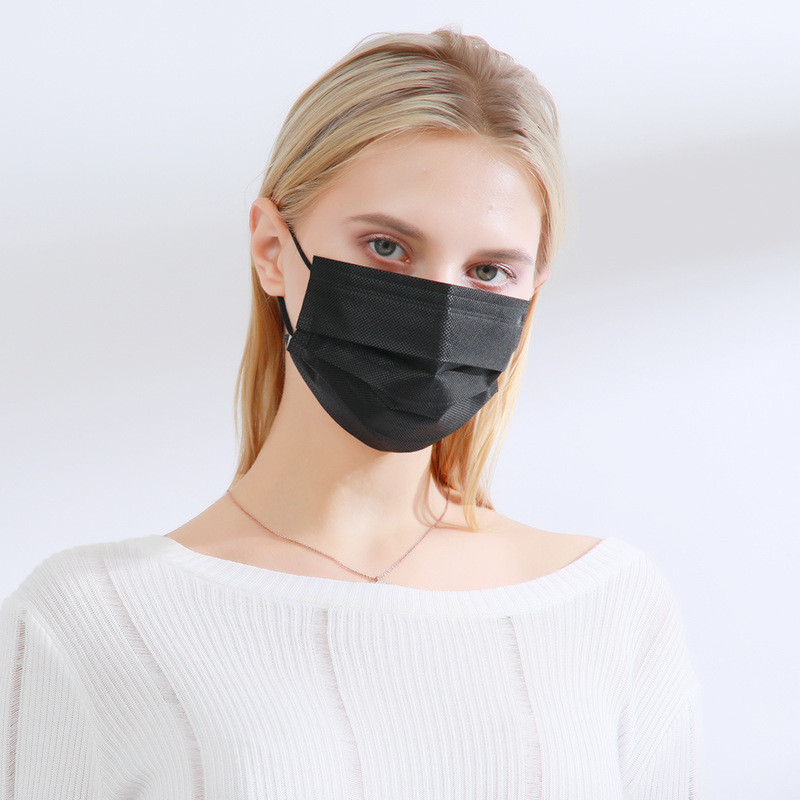

Black Disposable Face Mask Dust-proof Smoke proof Breathable 3 Layer Protective Masks Fashion Non-Woven Mouth Masks DHL Shipping