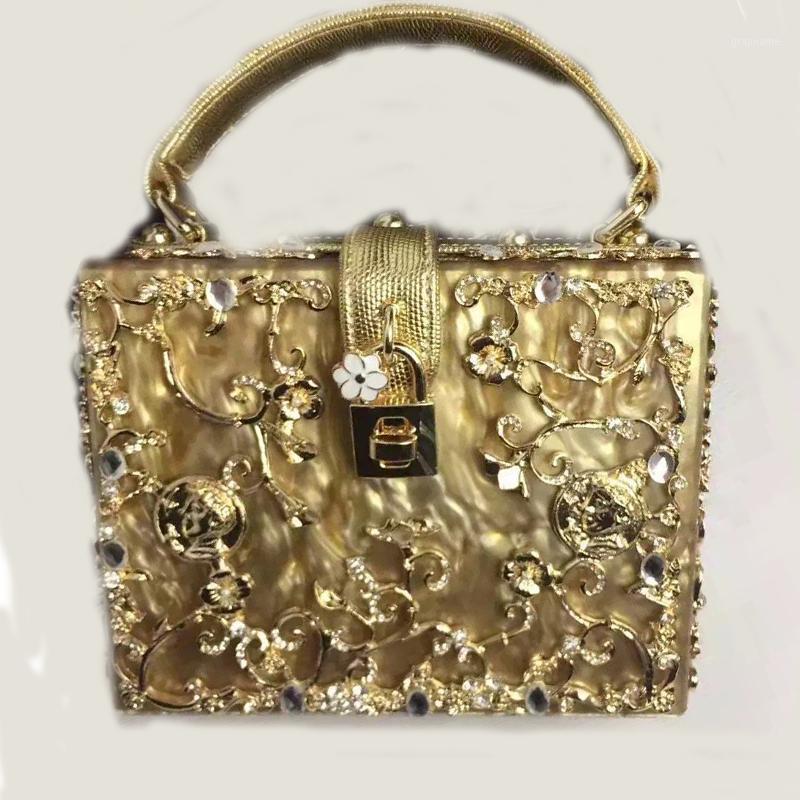 

XIYUAN Gold /White Acrylic Shoulder Handbags Women Bags Ladies Top-Handle Party Purse Multifunctional Crossbody Handbag1, Red