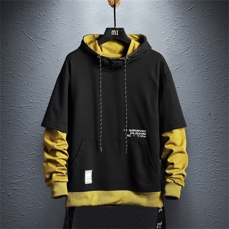 

April MOMO Hoodie Sweatshirt Mens Hip Hop Pullover Hoodies Streetwear Casual Fashion Clothes Colorblock Hoodie Cotton LJ201223, White
