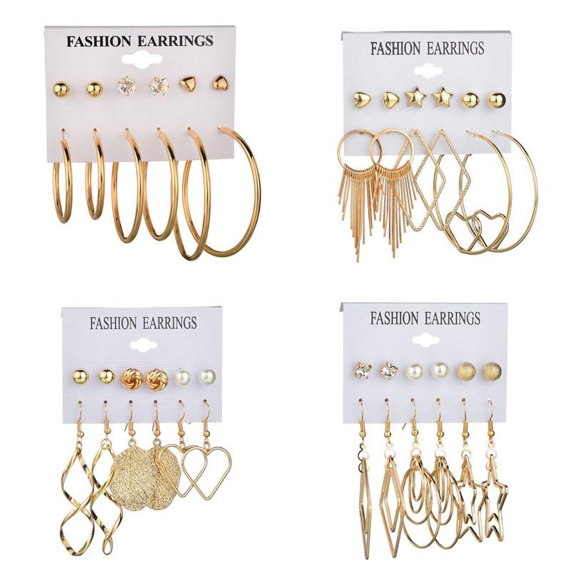 

Modyle Gold Color Earrings Set For Women Bohemian Earrings Big Geometric Hoop Earring Brincos Female Fashion Jewelry