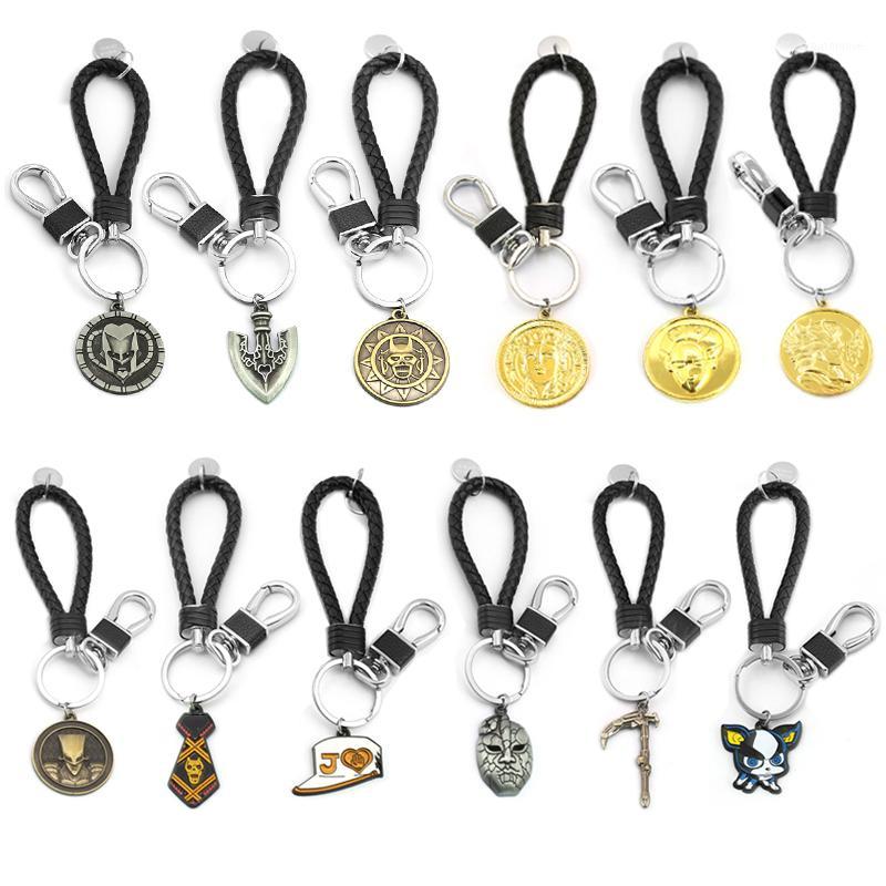 

Wholesale 20pcs/lot JOJOS BIZARRE ADVENTURE Keychain For Car Bag Woven Leather Kujo Jotaro KILLER QUEEN Giorno Giovanna Keyring1